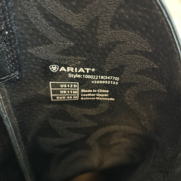 Ariat Heritage R Toe Black Leather Western Boots main image 14